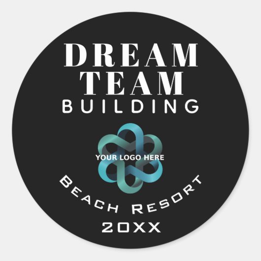 Sticker Rond Black Dream Team Building Company Logo Employé (Devant)