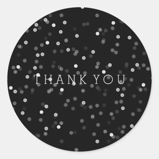 Sticker Rond Black Dreamy Bokeh Merci (Devant)