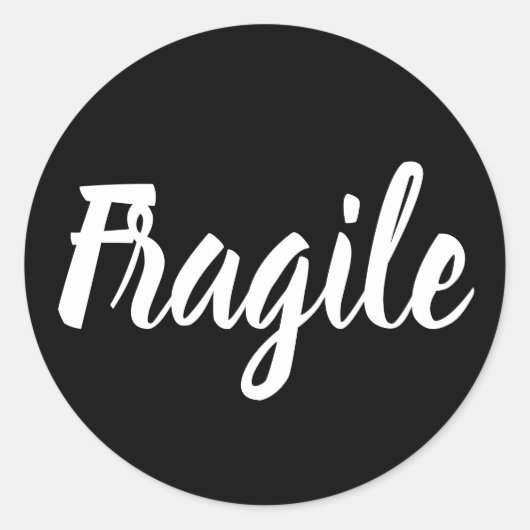 Sticker Rond Black et blanc fragile entreprise moderne tendance (Devant)