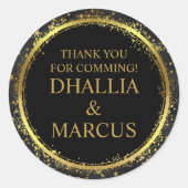 Sticker Rond Black Et Gold Stars Goth Motif (Devant)