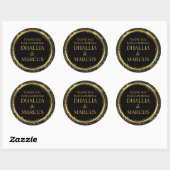 Sticker Rond Black Et Gold Stars Goth Motif (Feuille)