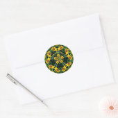Sticker Rond Black Eyed Susan Merci d'art Abstrait (Enveloppe)