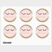 Sticker Rond Black Eyelashes Gold Glitter (Feuille)