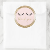 Sticker Rond Black Eyelashes Gold Glitter (Sac)