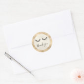 Sticker Rond Black Eyelashes Or Rose dentelle (Enveloppe)