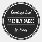 Sticker Rond Black | Fraîchement Cuit Par (Devant)