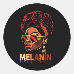 Sticker Rond Black Freedom Junetdix Black Pride Melanin Queen