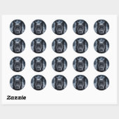 Sticker Rond Black German Shepherd (Feuille)