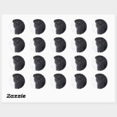 Sticker Rond Black German Shepherd (Feuille)