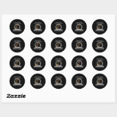 Sticker Rond Black German Shepherd American Flag Three Things Y (Feuille)