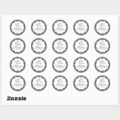 Sticker Rond Black Gingham Little Boo Ghost Birthday Party Seal (Feuille)