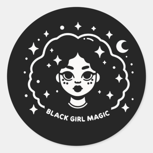 Sticker Rond Black girl (Devant)