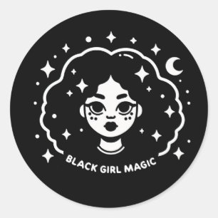 Sticker Rond Black girl