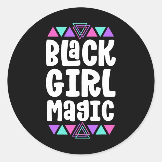 Sticker Rond Black Girl Magic Black History Mois Pour Les Fille (Devant)