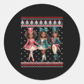 Sticker Rond Black Girl Nutcracker Western Nutcracker Bow Ugly (Devant)