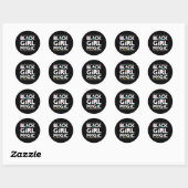 Sticker Rond Black Girls Magic Melanin Histoire africaine-améri (Feuille)