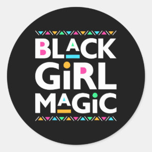Sticker Rond Black Girls Magic Melanin Histoire africaine-améri