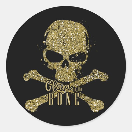 Sticker Rond Black Glam to the Bone Gold (Devant)
