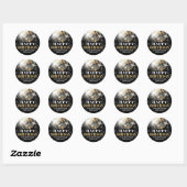 Sticker Rond Black Gold 50th Birthday (Feuille)