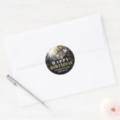 Sticker Rond Black Gold 50th Birthday (Enveloppe)