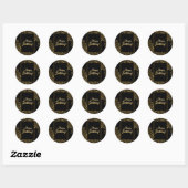 Sticker Rond Black Gold & Jewel Leopard (Feuille)