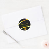 Sticker Rond Black Gold Modern Simple 25e anniversaire Mariage (Enveloppe)