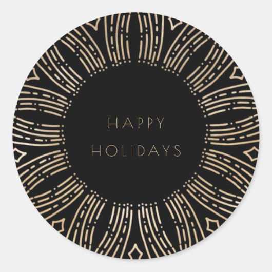 Sticker Rond Black & Gold sunburframe art déco Vacances (Devant)