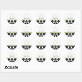 Sticker Rond Black & Green Damask Enregistrer l'autocollant Mar (Feuille)