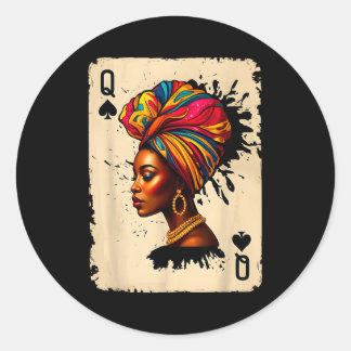Sticker Rond Black History African Melanin Queen Card Proud Gir