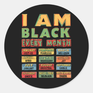Sticker Rond Black History Mois Black Culture Je Suis Noir Tous