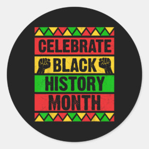 Sticker Rond Black History Month African American Country Celeb