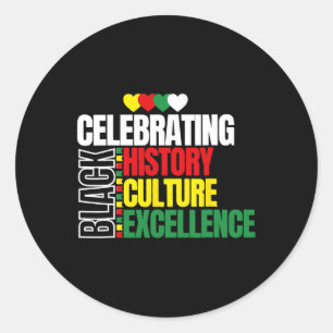 Sticker Rond Black History Month Arbitraire Achieve Succeed Afr