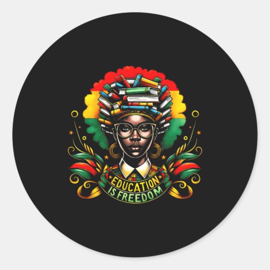 Sticker Rond Black History Month Black Leaders African American (Devant)