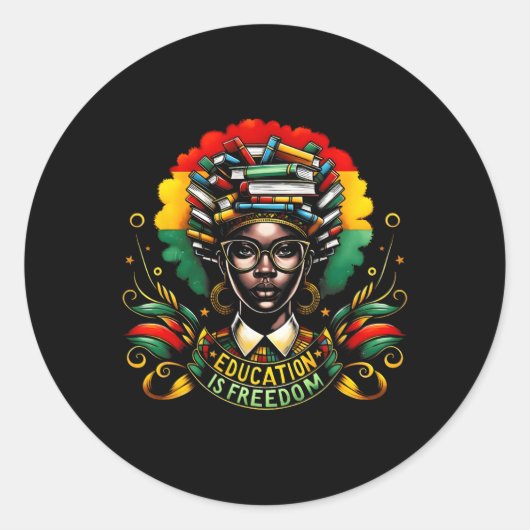Sticker Rond Black History Month Black Leaders African American (Devant)