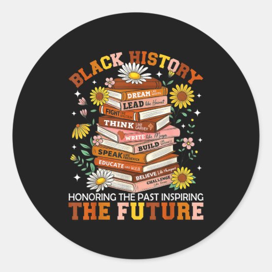 Sticker Rond Black History Month Black Leaders African American (Devant)