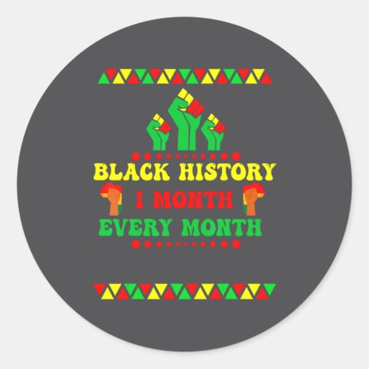 Sticker Rond Black History Month Every Month (Devant)