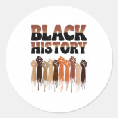 Sticker Rond Black History Month Hands Symbol Afro Motivation  (Devant)