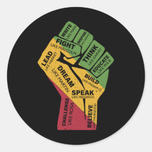Sticker Rond Black History Pride Dream Comme Martin The Junetee
