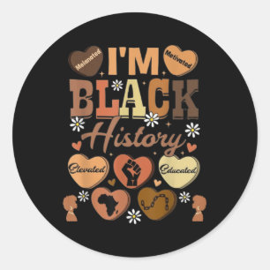 Sticker Rond Black History Pride Melanin Black Cowgirl Afro Ame
