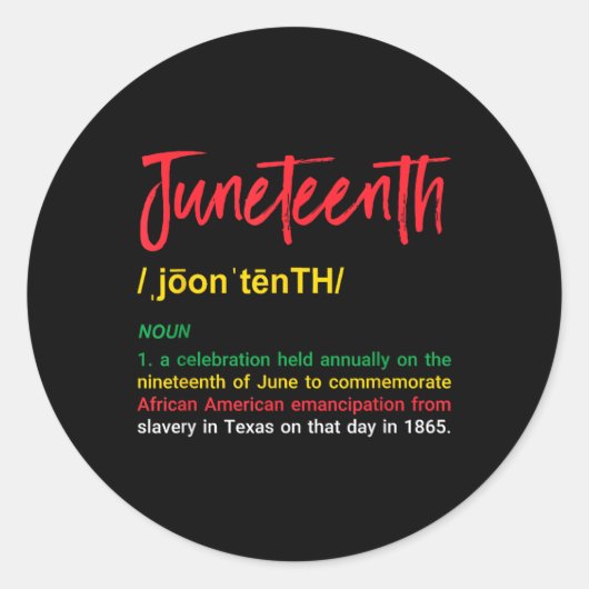 Sticker Rond Black History Retro Junet1 Définition Libre Ish (Devant)