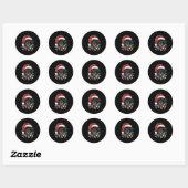 Sticker Rond Black Lab Labrador Christmas Tree Light Pyjama Chi (Feuille)
