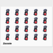 Sticker Rond Black Lab Noël - Labrador Puppy Cute Dog (Feuille)