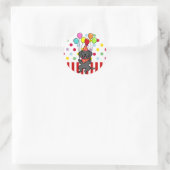 Sticker Rond Black Lab Puppy Ballots d'anniversaire (Sac)