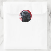 Sticker Rond Black Lab Puppy - Labrador - Valentine Puppy (Sac)