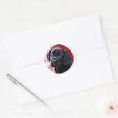 Sticker Rond Black Lab Puppy - Labrador - Valentine Puppy (Enveloppe)