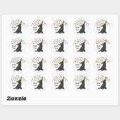 Sticker Rond Black Labrador Birday Party Confetti (Feuille)