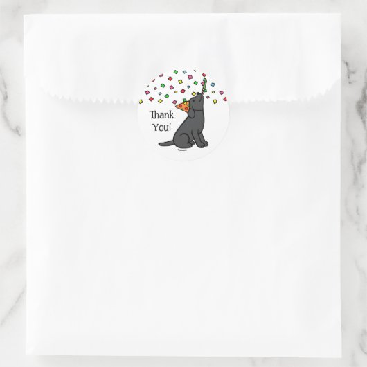 Sticker Rond Black Labrador Birday Party Confetti (Sac)