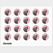 Sticker Rond Black Labrador Custom "Fabriqué à la main par..."  (Feuille)