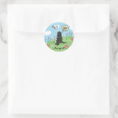 Sticker Rond Black Labrador et lettre d'un ami (Sac)
