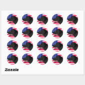 Sticker Rond Black Labrador Profile États-Unis (Feuille)